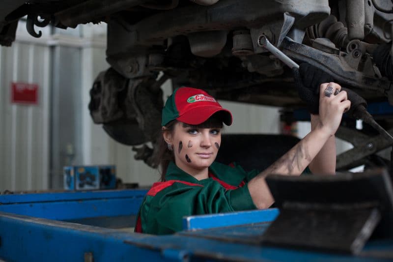 Mechanic performing light auto repair